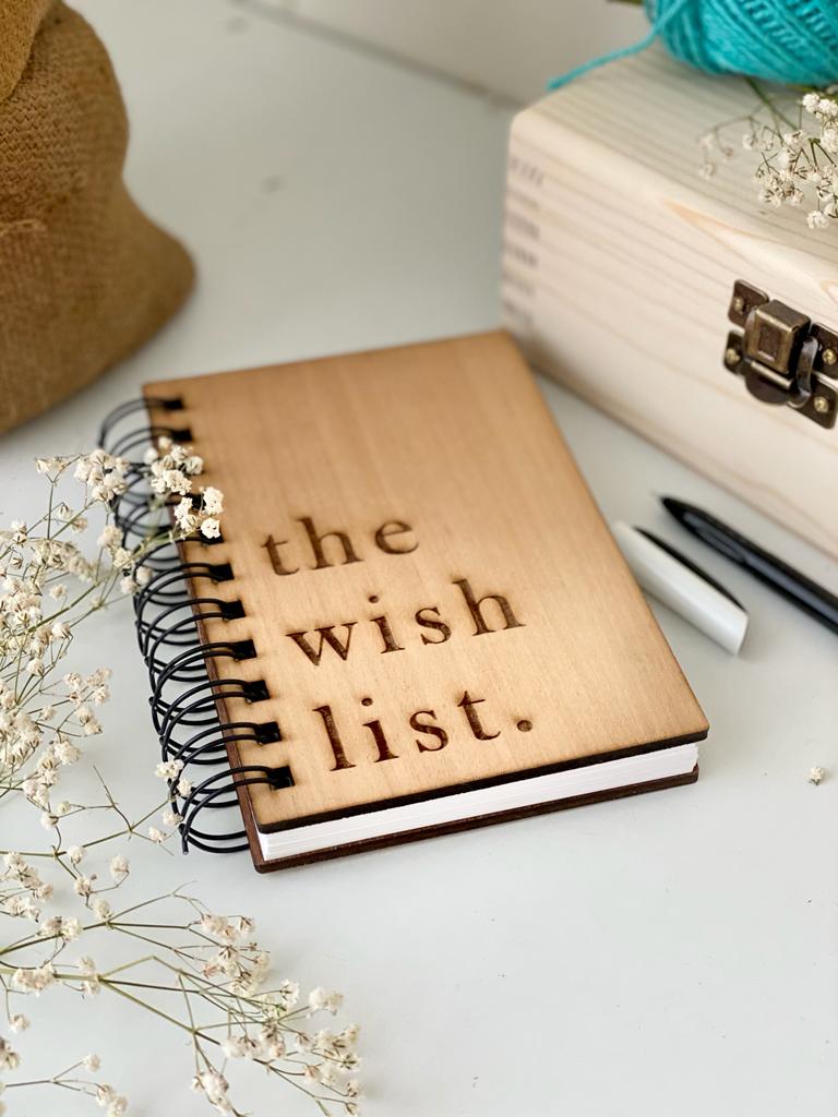 The Wishlist Wooden Notebook