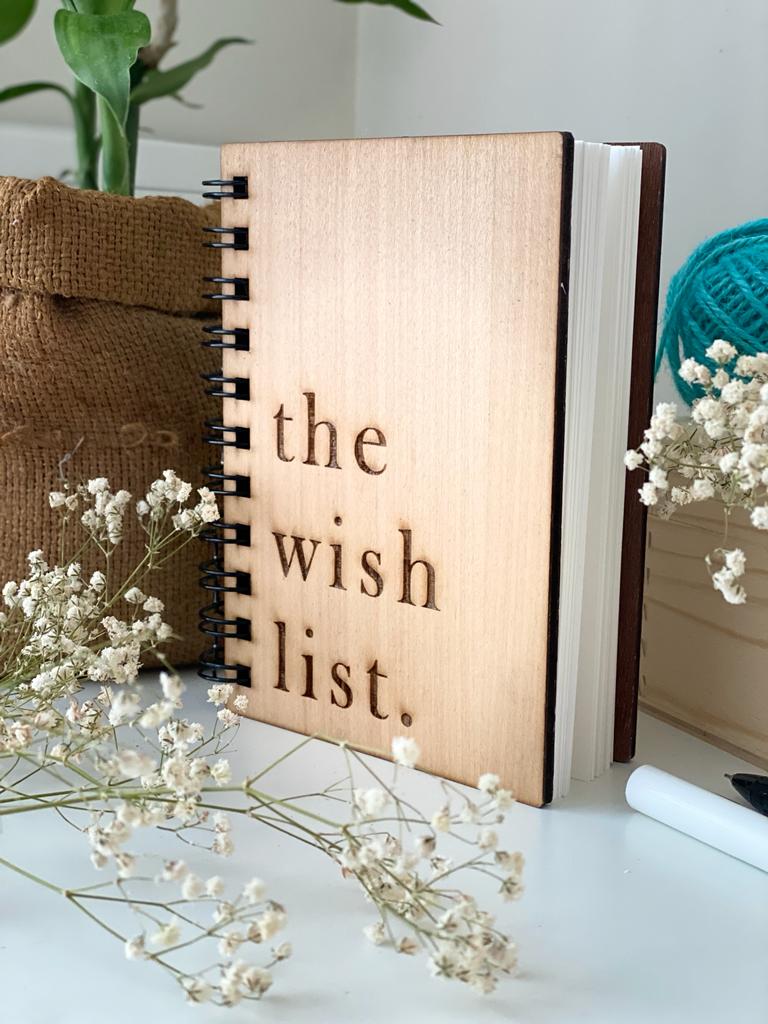 The Wishlist Wooden Notebook