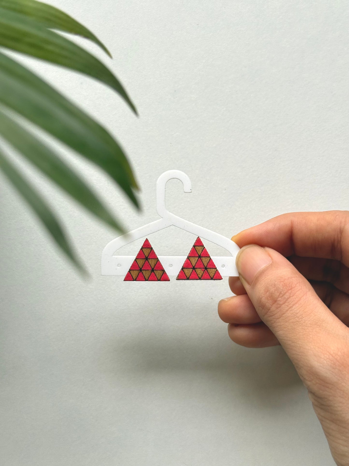 Quirky Handpainted Triangle Earrings