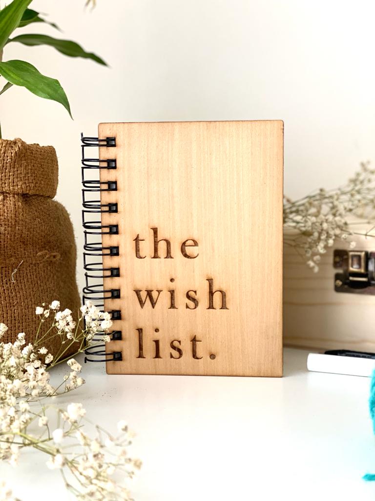 The Wishlist Wooden Notebook