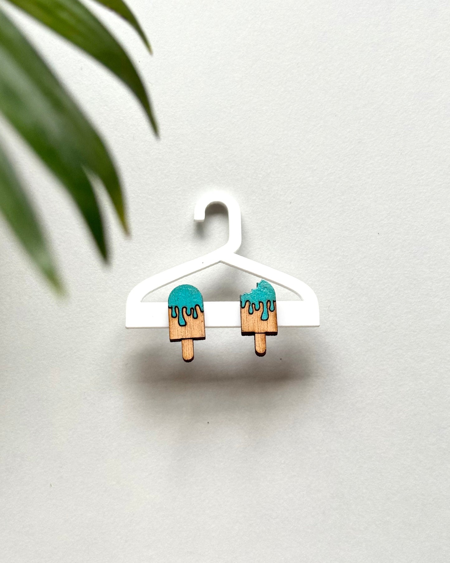 Colorful candy-shaped earrings – fun and playful design-blue