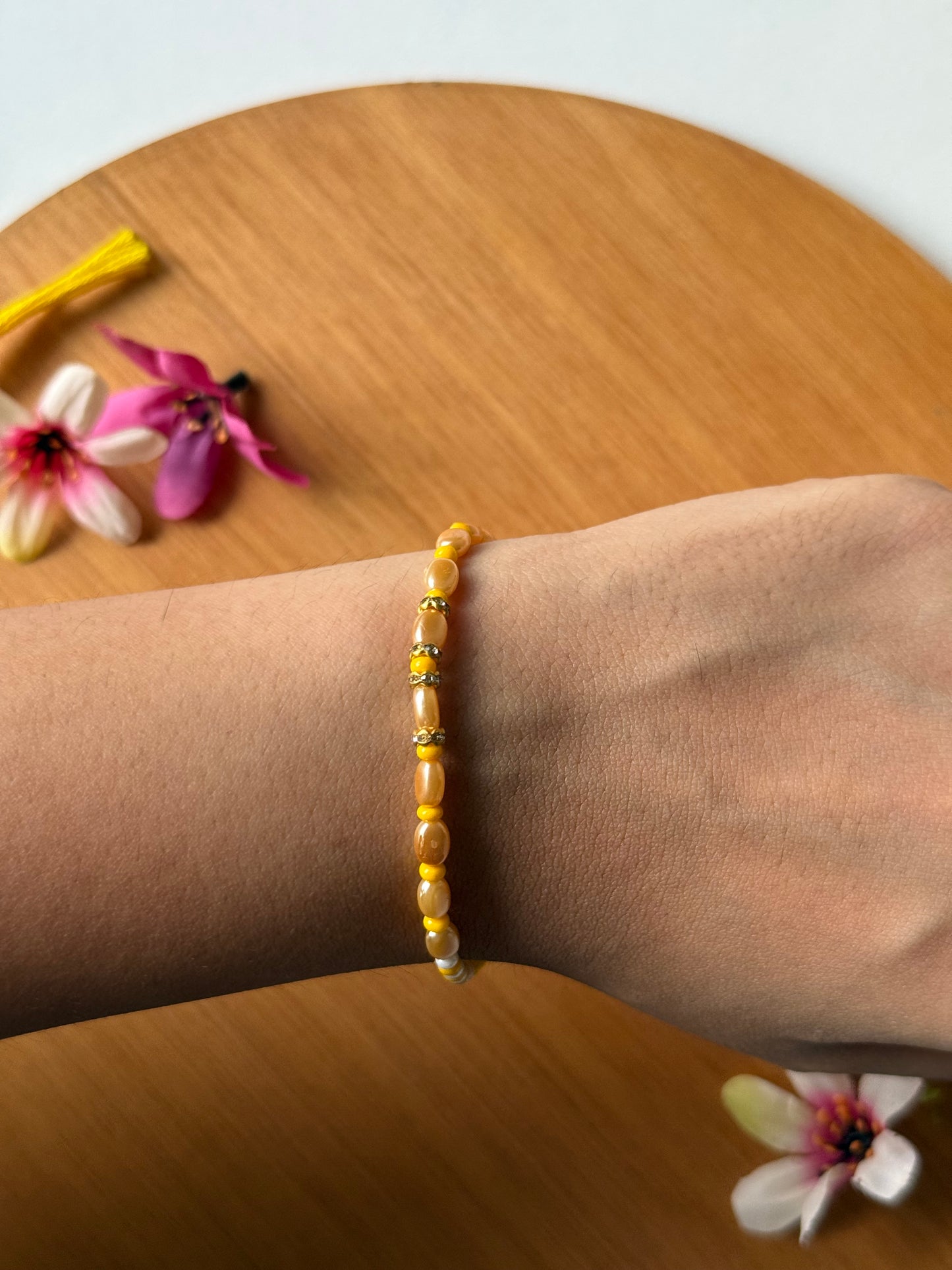 Golden Beaded Rakhi