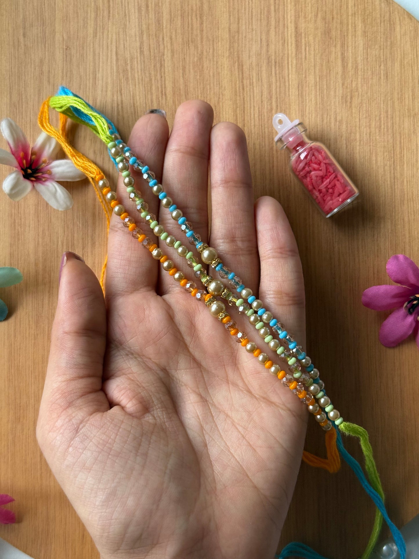 Golden Beaded Rakhi - 2