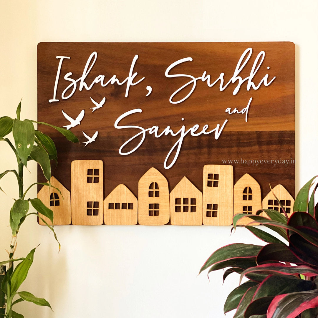 HappyEveryday Home Sweet Home Wooden Nameplate (Rectangle)