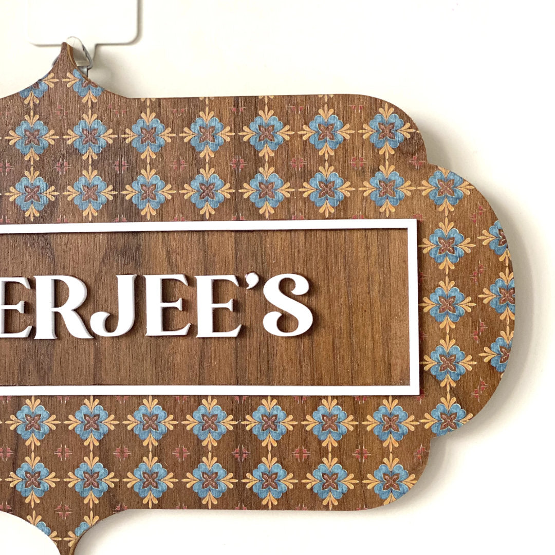 HappyEveryday Retro Banerjee Wooden Nameplate