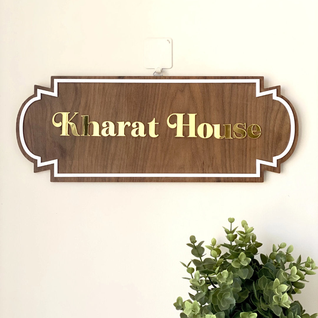 HappyEveryday Timeless Vintage Wooden Nameplate