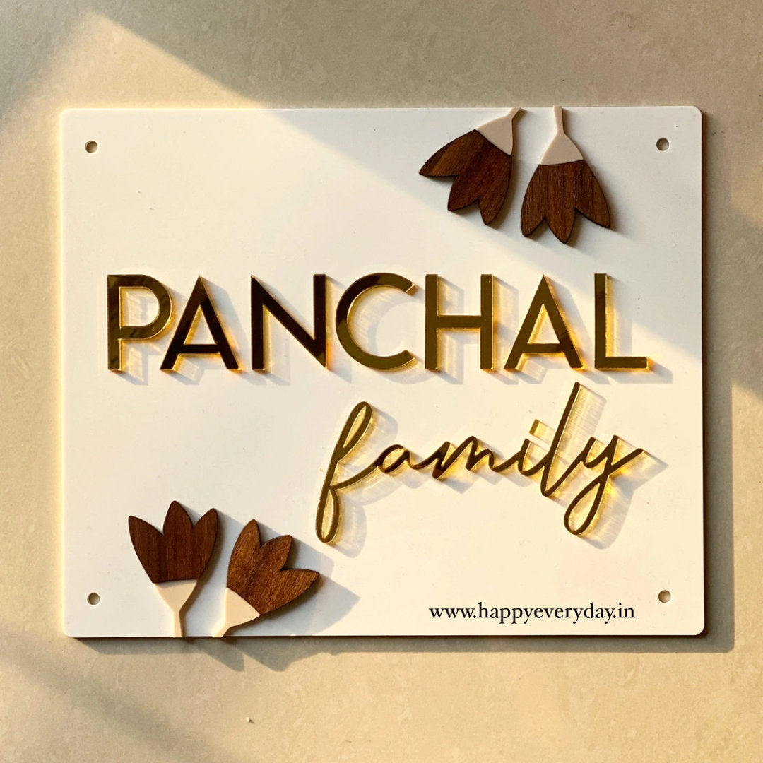 HappyEveryday Tulip Flower Acrylic Nameplate (Rectangle)