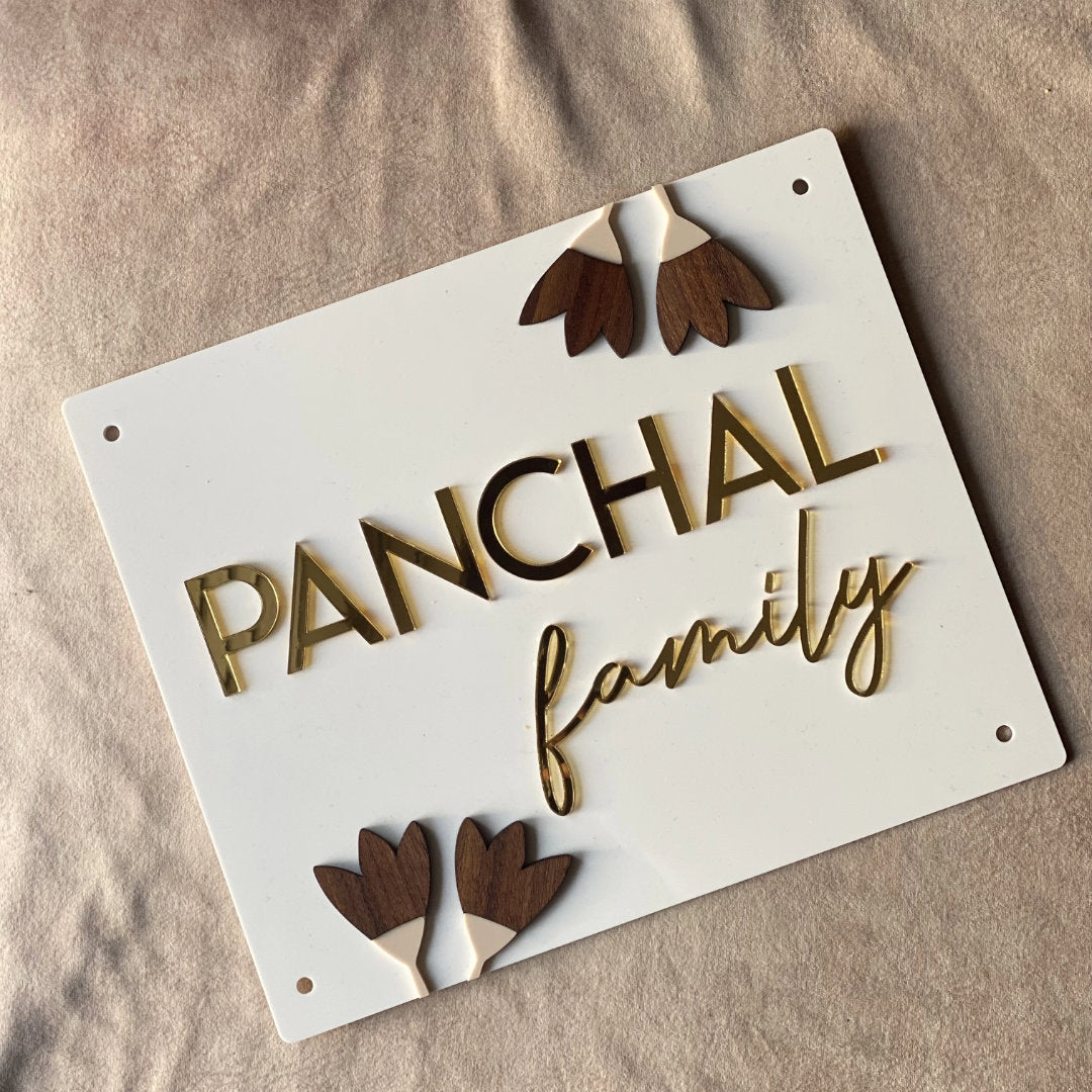 HappyEveryday Tulip Flower Acrylic Nameplate (Rectangle)