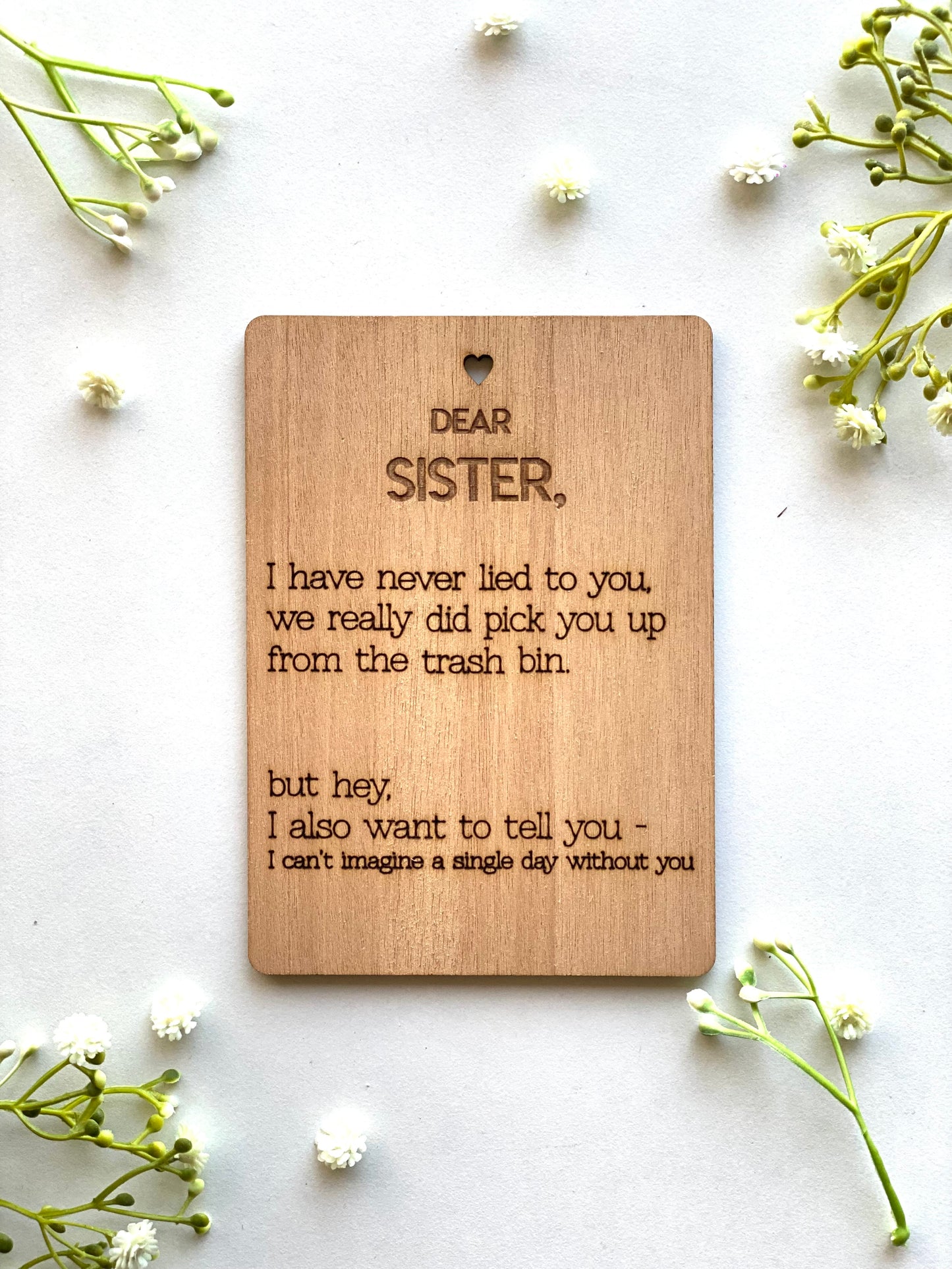 Dear Sister Wooden Card