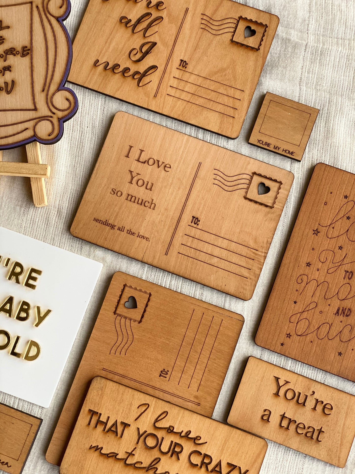 Love Postcard Wooden Card