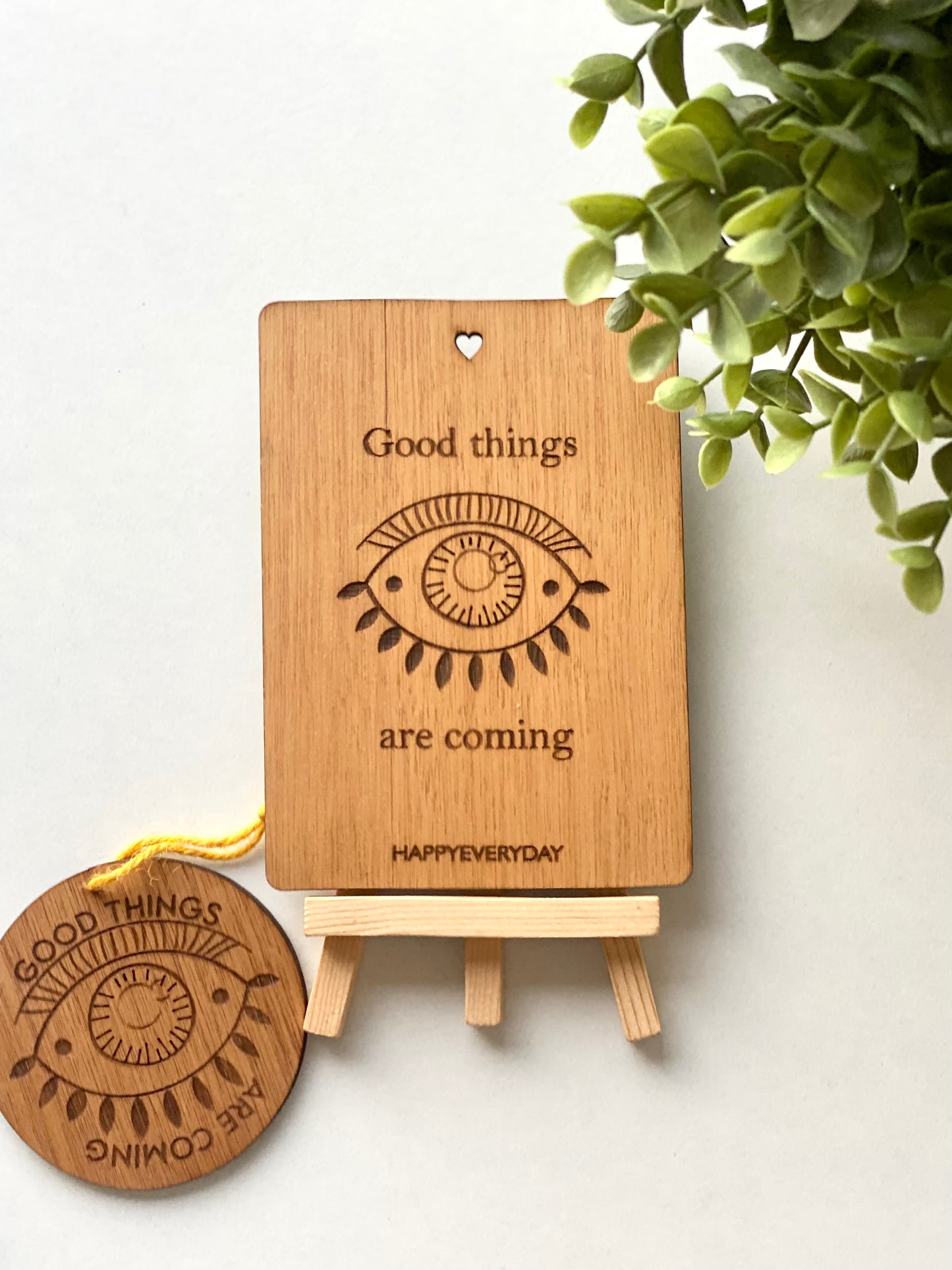 Good things are coming Wooden Card