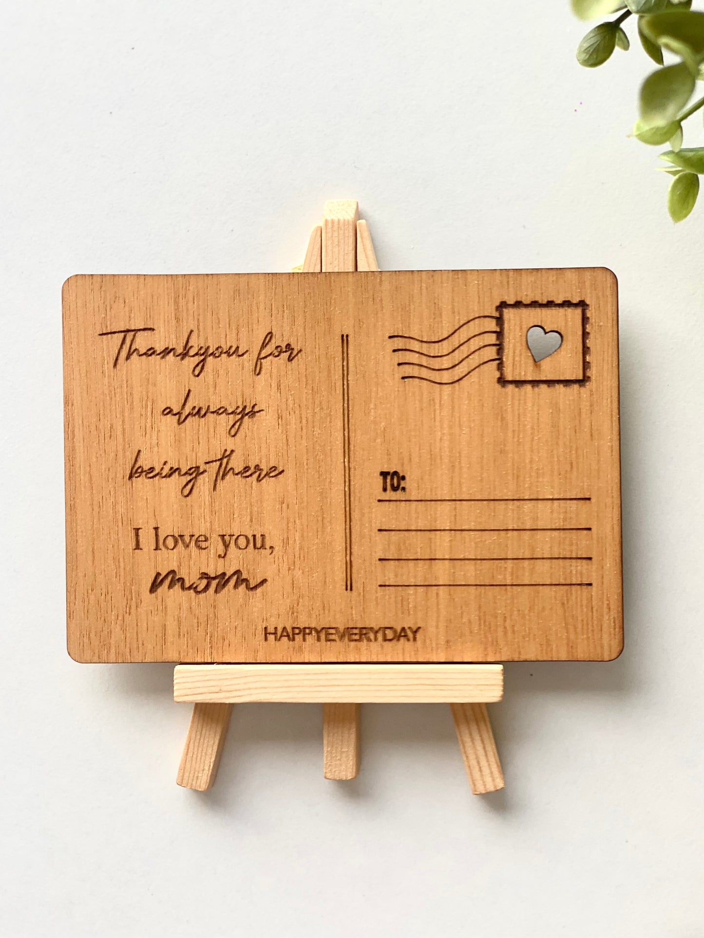 I Love You Mom Wooden Card