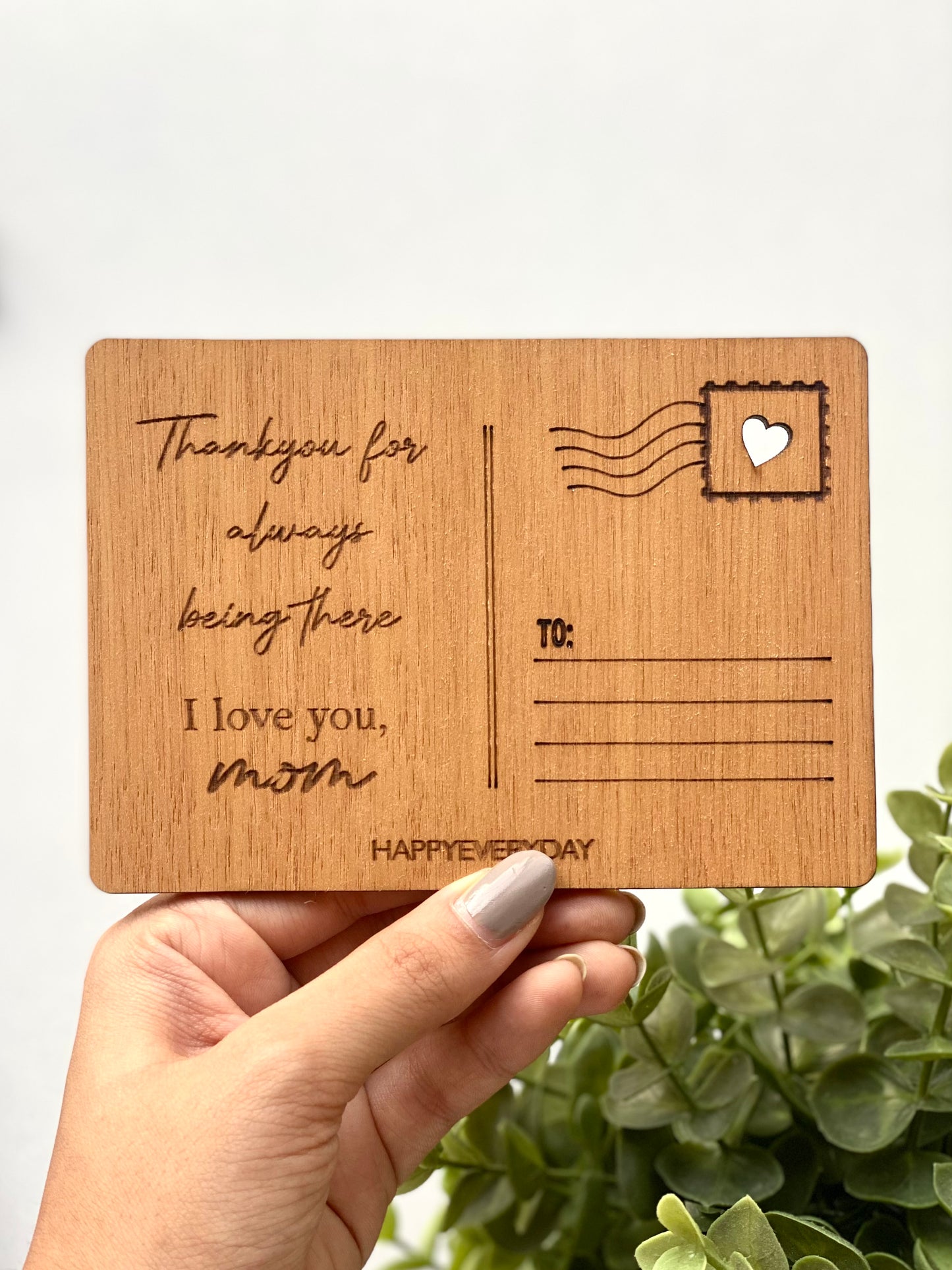 I Love You Mom Wooden Card