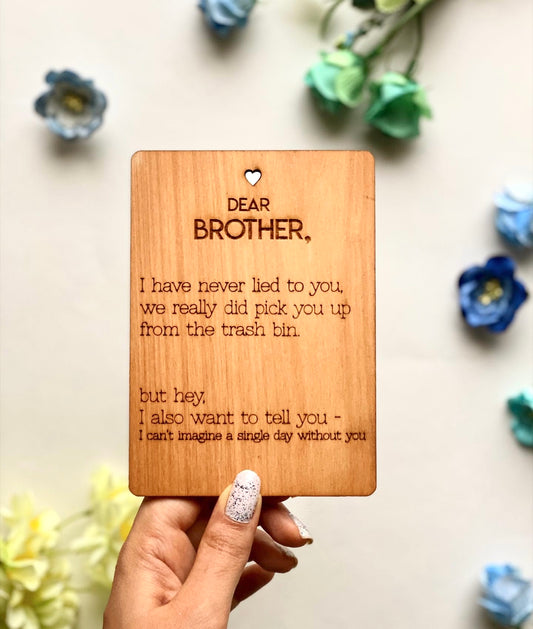 Dear Brother Wooden Card