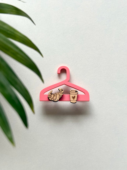 Croissant Coffee Earrings