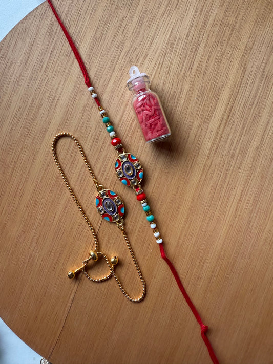 Couple Rakhi Set – Bhaiya Bhabhi Rakhi & Lumba