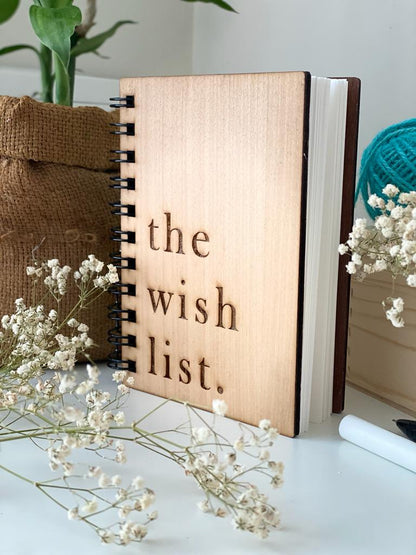 The Wishlist Wooden Notebook