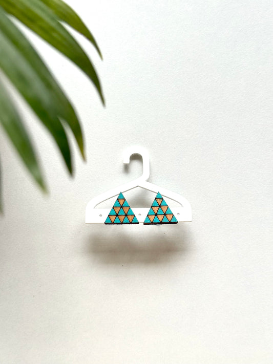 Quirky Handpainted Triangle Earrings