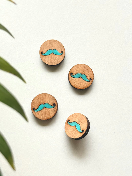 Moustache Wooden Pin