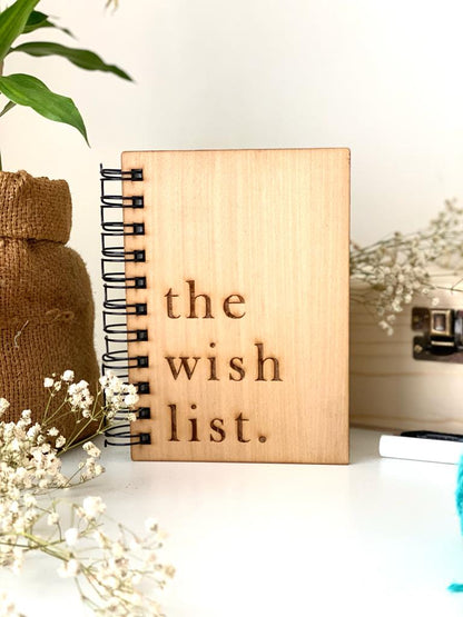 The Wishlist Wooden Notebook