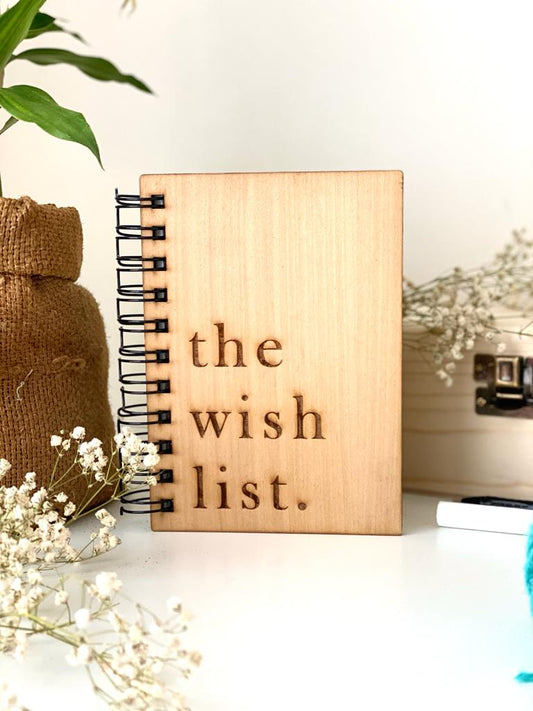 The Wishlist Wooden Notebook