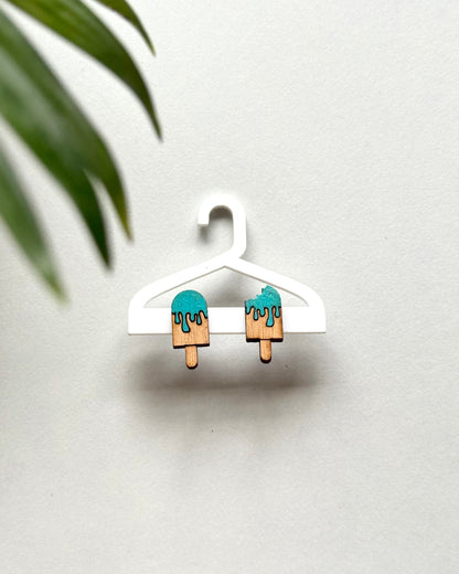 Colorful candy-shaped earrings – fun and playful design-blue