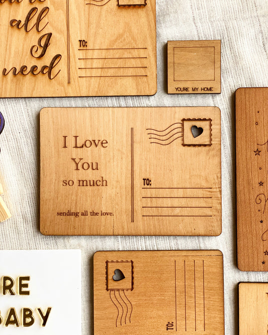 Love Postcard Wooden Card