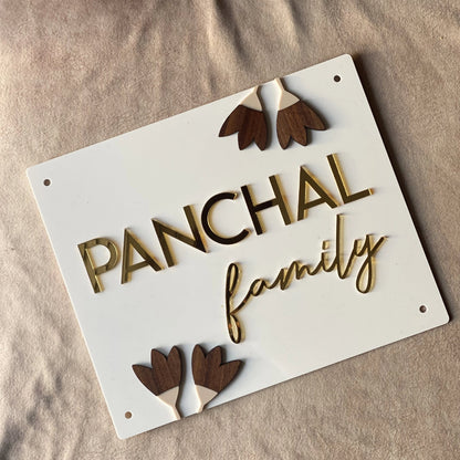 HappyEveryday Tulip Flower Acrylic Nameplate (Rectangle)