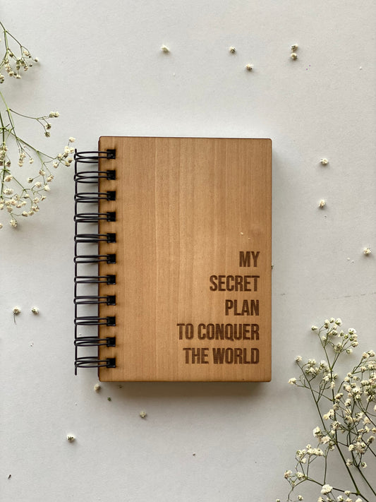 My Secret Plan Wooden Notebook
