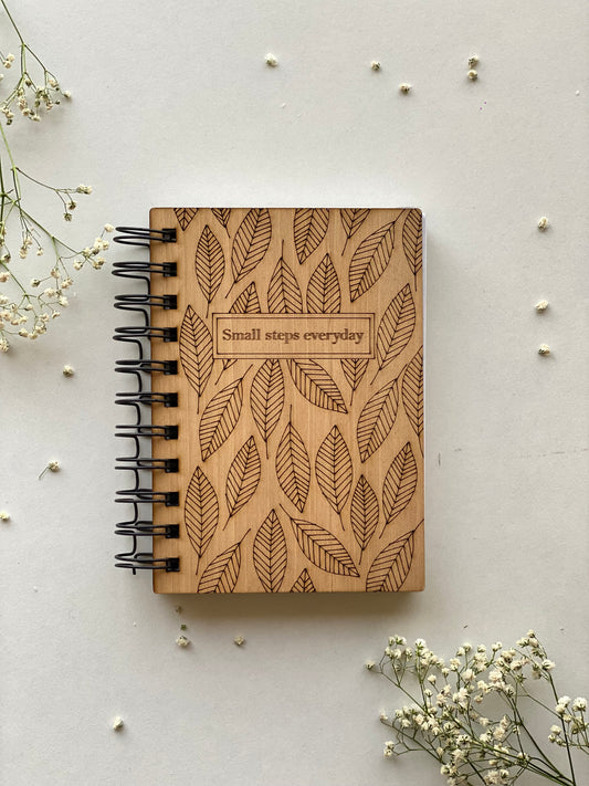 Small Steps Everyday Wooden Notebook