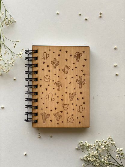 Cactus Wooden Notebook