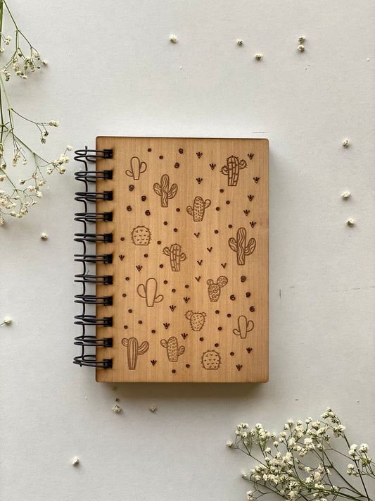 Cactus Wooden Notebook