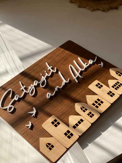 HappyEveryday Home Sweet Home Wooden Nameplate (Rectangle)