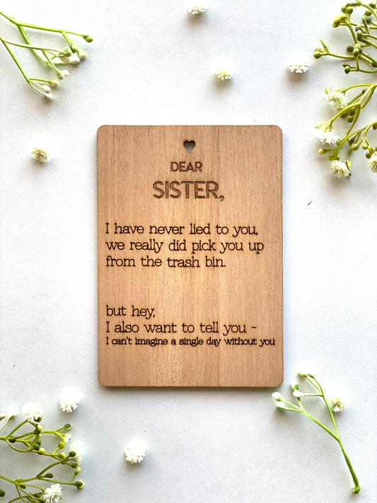 Dear Sister Wooden Card