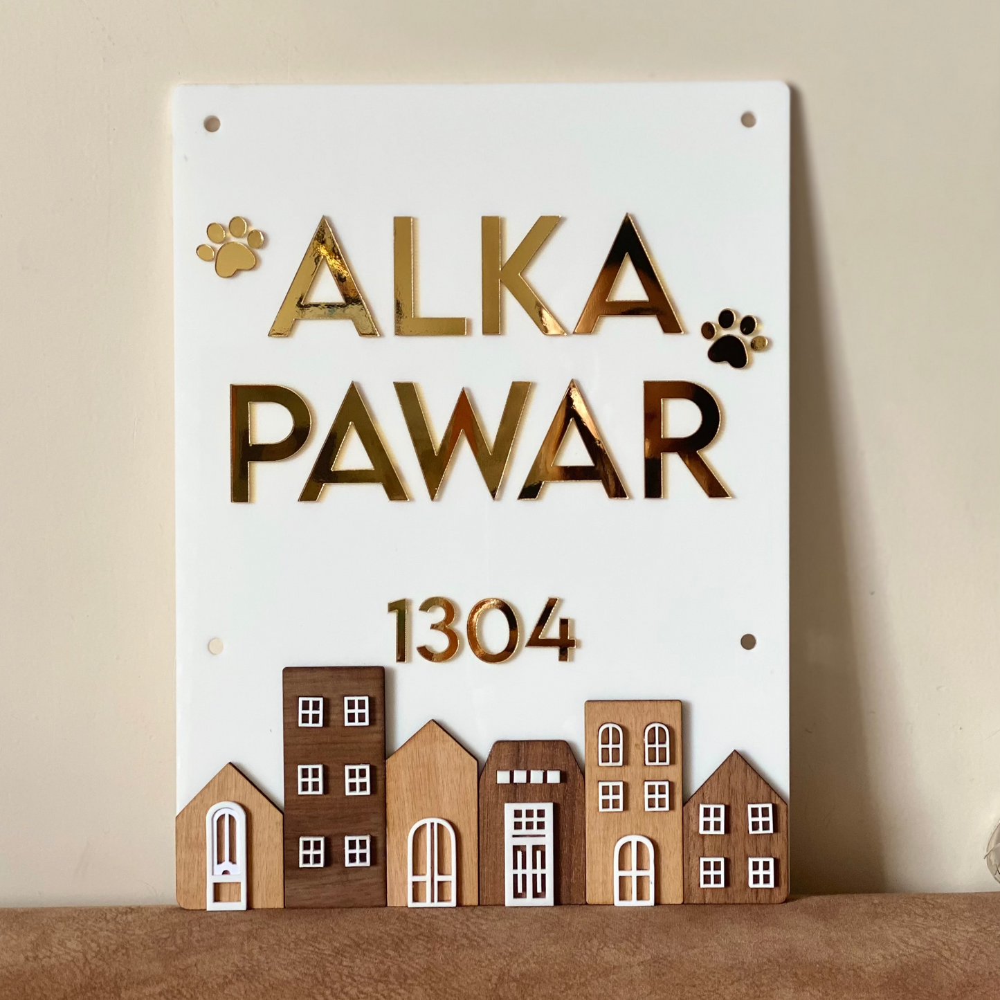 HappyEveryday House Mini Windows & Doors Acrylic Nameplate
