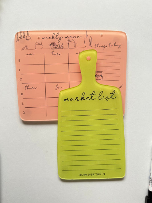 HappyEveryday Market List & Weekly Menu Combo Acrylic Planner