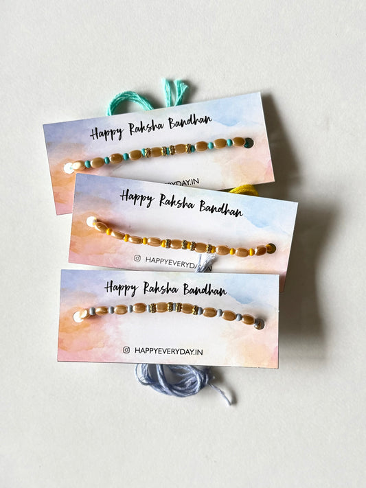 Golden Beaded Rakhi