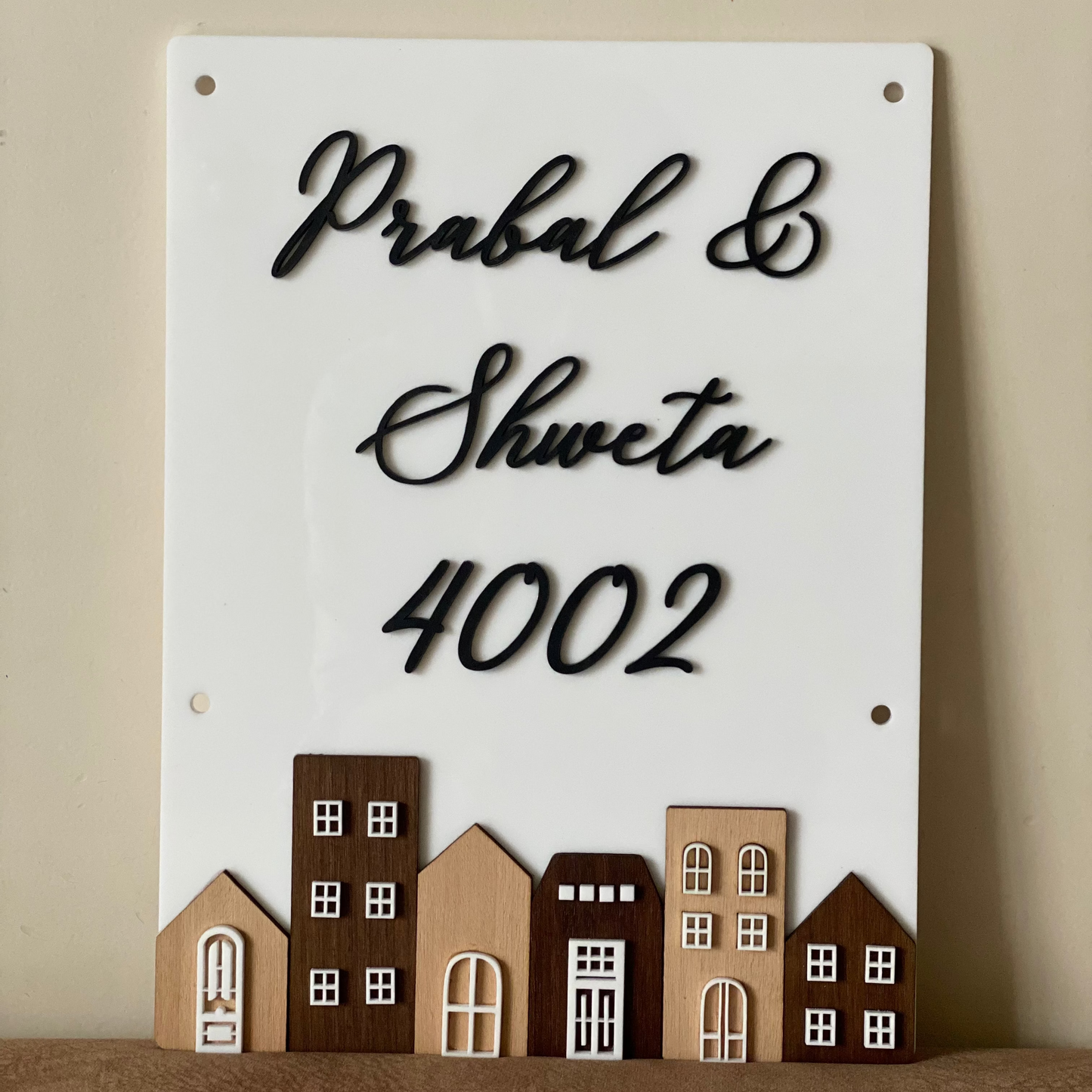 HappyEveryday House Mini Windows & Doors Acrylic Nameplate