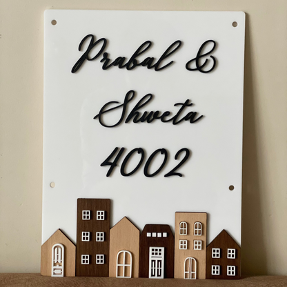 HappyEveryday House Mini Windows & Doors Acrylic Nameplate