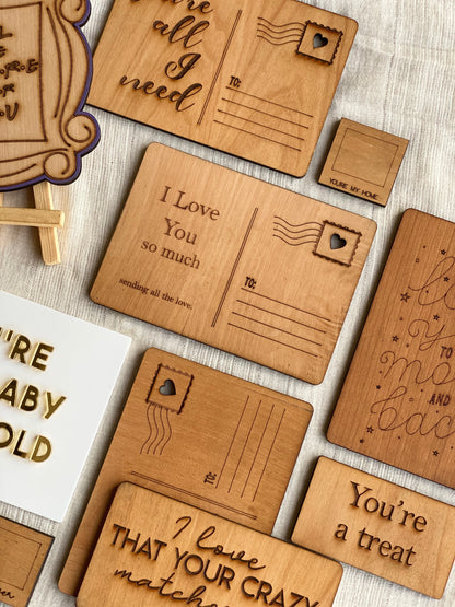 Love Postcard Wooden Card