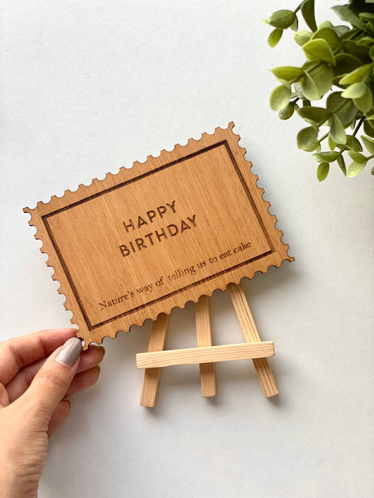 Happy Birthday Wooden Card
