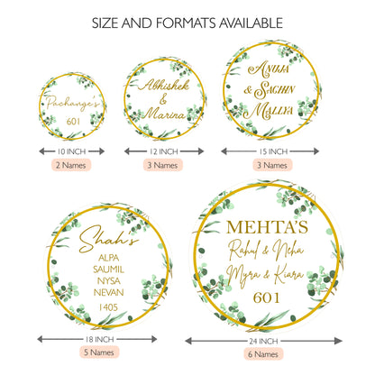 HappyEveryday Floral White & Golden Acrylic Nameplate (Circle)