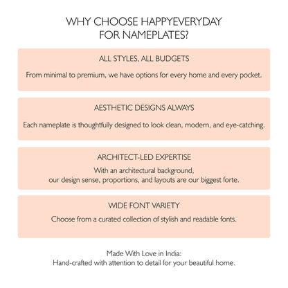 HappyEveryday Floral Walnut & Golden Wooden Nameplate (Circle)