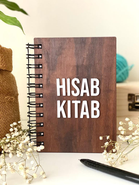 Hisab Kitab Wooden Notebook