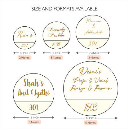 HappyEveryday White Floral Basket Acrylic Nameplate (Circle)